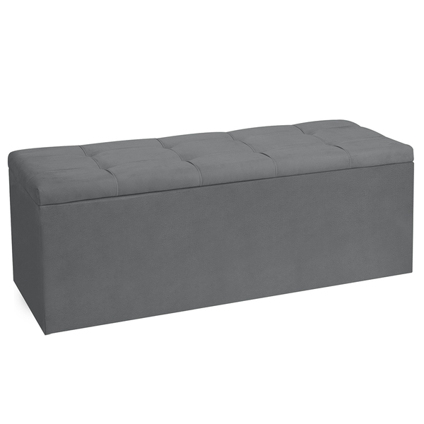 Calçadeira Recamier Baú Queen 1 60m Roma Suede - Pallazio - C