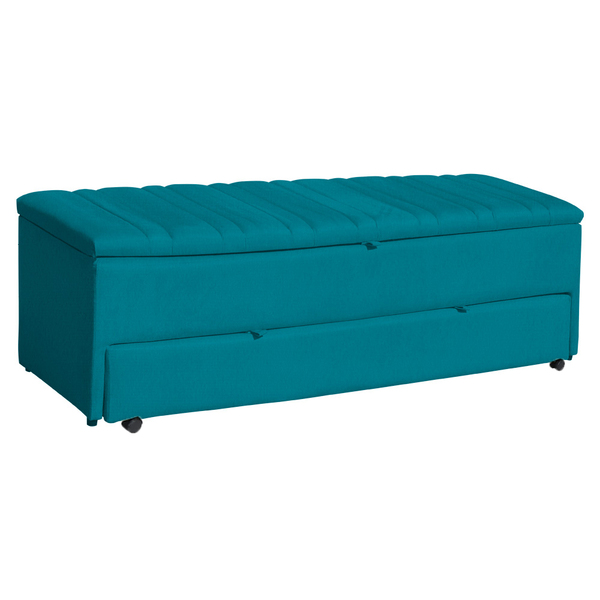 Calçadeira Recamier Baú Sapateira Casal 140cm Ayla Suede Tamp