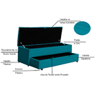 Calçadeira Recamier Baú Sapateira Casal 140cm Ayla Suede Tamp