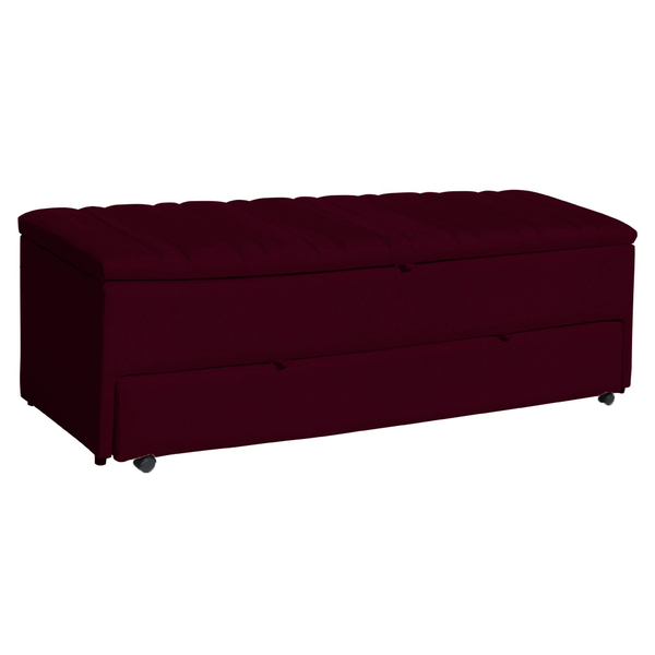 Calçadeira Recamier Baú Sapateira Casal 140cm Ayla Suede Tamp
