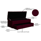 Calçadeira Recamier Baú Sapateira Casal 140cm Ayla Suede Tamp