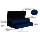 Calçadeira Recamier Baú Sapateira Casal 140cm Ayla Veludo Tam