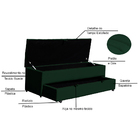 Calçadeira Recamier Baú Sapateira Casal 140cm Ayla Veludo Tam