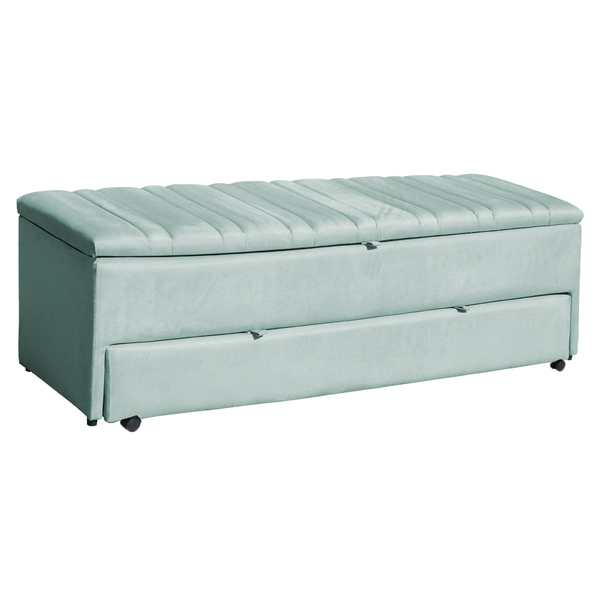 Calçadeira Recamier Baú Sapateira Casal 140cm Ayla Veludo Tam