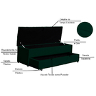 Calçadeira Recamier Baú Sapateira Casal King 190cm Ayla Suede