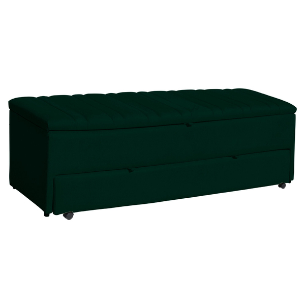 Calçadeira Recamier Baú Sapateira Casal King 190cm Ayla Suede