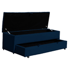 Calçadeira Recamier Baú Sapateira Casal King 190cm Ayla Suede