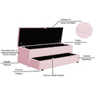 Calçadeira Recamier Baú Sapateira Casal Queen 160cm Ayla Sued