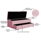 Calçadeira Recamier Baú Sapateira Casal Queen 160cm Ayla Sued