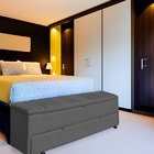 Calçadeira Recamier Baú Sapateira Casal Queen 160cm Ayla Sued