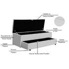 Calçadeira Recamier Baú Sapateira Solteiro 90cm Ayla Suede Ta