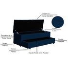 Calçadeira Recamier Baú Sapateira Solteiro 90cm Ayla Suede Ta