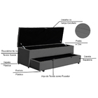 Calçadeira Recamier Baú Sapateira Solteiro 90cm Ayla Suede Ta