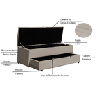 Calçadeira Recamier Baú Sapateira Solteiro 90cm Ayla Suede Ta