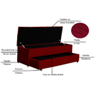 Calçadeira Recamier Baú Sapateira Solteiro 90cm Ayla Veludo T