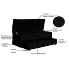 Calçadeira Recamier Baú Sapateira Solteiro 90cm Ayla Veludo T