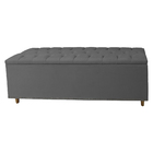 Calçadeira Recamier Baú Solteiro 90cm Diana Suede Cinza - Ds