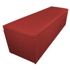 Calçadeira Recamier Baú Solteiro 90cm Eva Suede Vermelho - Ds