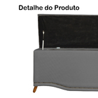 Calçadeira Recamier Baú Solteiro 90cm Greta Suede Cinza - Ds