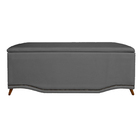 Calçadeira Recamier Baú Solteiro 90cm Greta Suede Cinza - Ds