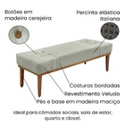 Calçadeira Recamier Casal 140cm Cléo Veludo - Loja Sheep - Pr