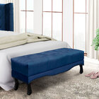 Calçadeira Recamier Casal 1 40m Vicenza Suede Azul Marinho -