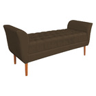 Calçadeira Recamier Casal 1 50m Londres Veludo Marrom - Palla