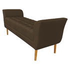 Calçadeira Recamier Casal 1 50m Londres Veludo Marrom - Palla