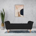 Calçadeira Recamier Casal 1 50m Londres Veludo Preto - Pallaz