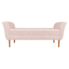 Calçadeira Recamier Casal 1 50m Londres Veludo Rosa Bebê - Pa