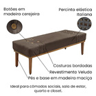 Calçadeira Recamier Casal  King 195cm Cléo Veludo - Loja Shee