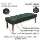 Calçadeira Recamier Casal  King 195cm Cléo Veludo - Loja Shee