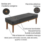 Calçadeira Recamier Casal Queen 160cm Cléo Suede - Loja Sheep