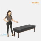 Calçadeira Recamier Casal Queen 160cm Cléo Veludo - Loja Shee