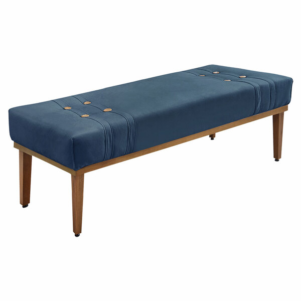 Calçadeira Recamier King 1 95m Gênova Veludo - Pallazio - Azu