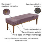 Calçadeira Recamier King 1 95m Gênova Veludo Uva - Pallazio