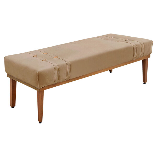 Calçadeira Recamier Queen 1 60m Gênova Suede - Pallazio - Bege