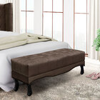 Calçadeira Recamier Queen 1 60m Vicenza Veludo Marrom - Palla