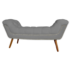 Calçadeira Recamier Sienna Luxo Suede Cores - Ds Estofados -