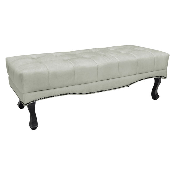 Calçadeira Recamier Solteiro 0 90m Vicenza Veludo Cinza Prata