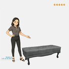 Calçadeira Recamier Solteiro 90cm Alba Suede - Loja Sheep - P