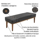 Calçadeira Recamier Solteiro Suede Gênova  Cinza
