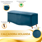 Calçadeira Sapateira Baú Holanda 90cm De Largura Veludo Star