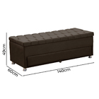 Calçadeira Sapateira Baú Munique 140 Cm Casal Veludo - Vs Dec