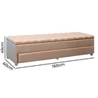 Calçadeira Sapateira Baú Munique 160cm De Largura Linho Star