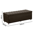 Calçadeira Sapateira Baú Munique 1.60 Veludo Marrom