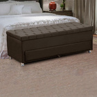 Calçadeira Sapateira Baú Munique 1.60 Veludo Marrom