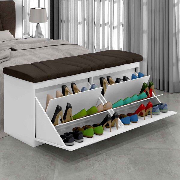 Calçadeira Sapateria New Mille 140 Cm Branco Suede Marrom