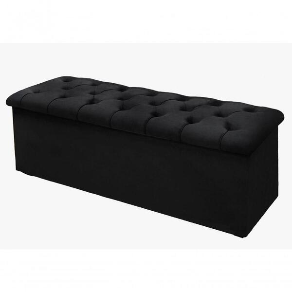 Calçadeira Solteiro Estofada Lotus Helanca Preto - Simbal