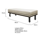 Calçadeira Solteiro Orlando P02 90 Cm Para Cama Box Linho - D